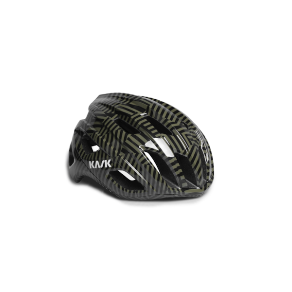 Capacete kask mojito  wg11, listas preto e verde oliva - m