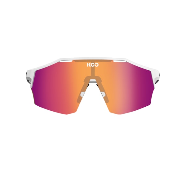 Oculos koo alibi armação branca fosca e lente fuchsia fotocromatica