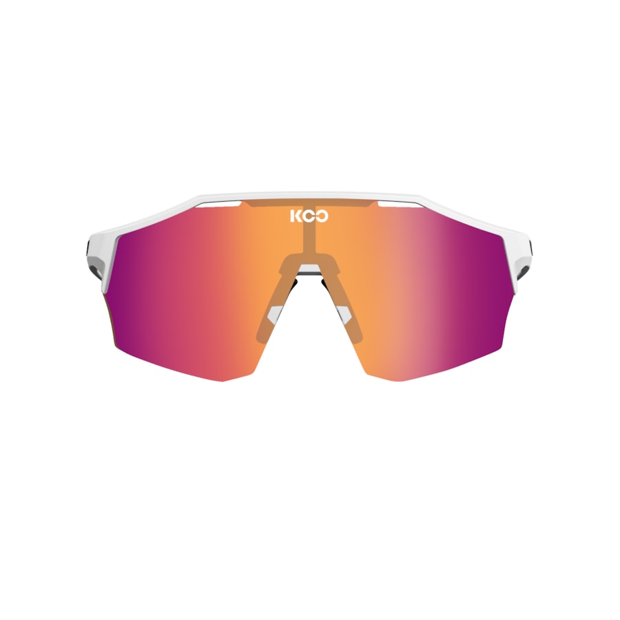 Oculos koo alibi armação branca fosca e lente fuchsia fotocromatica 