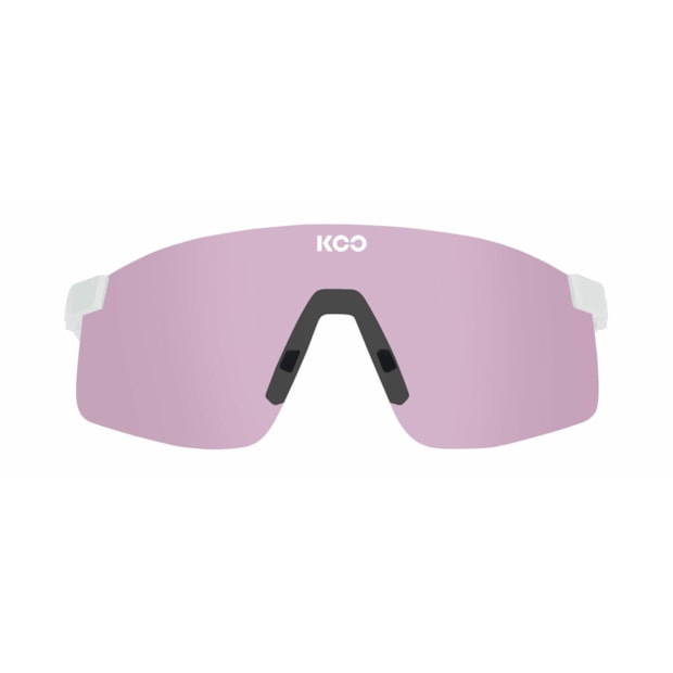 Oculos koo nova armação  branca fosca e cor da lente rosa fotocromatica