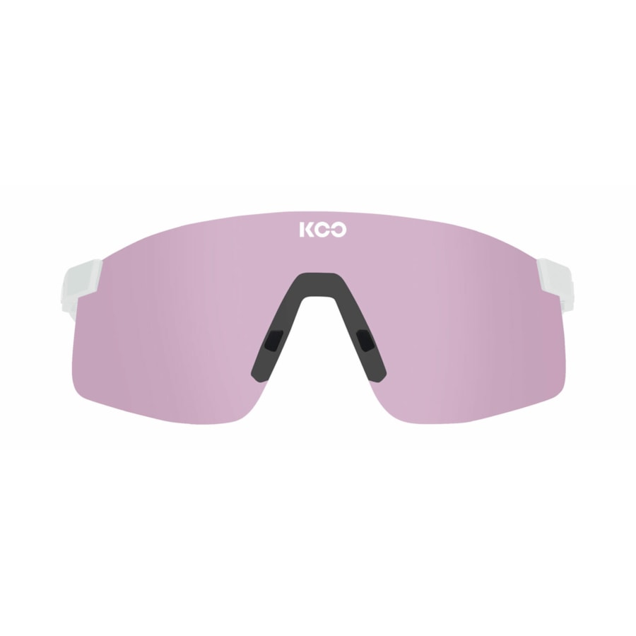 Oculos koo nova armação  branca fosca e cor da lente rosa fotocromatica