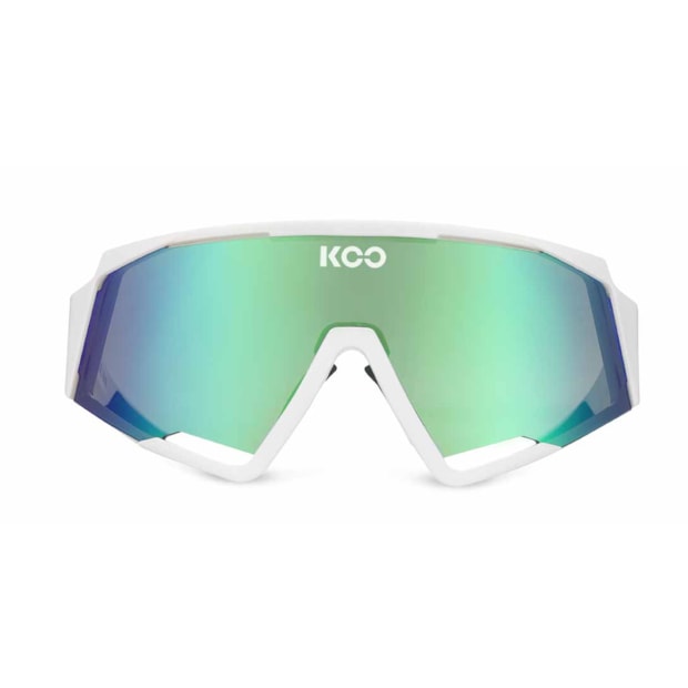 Oculos koo spectro armação branca e lente verde espelhada