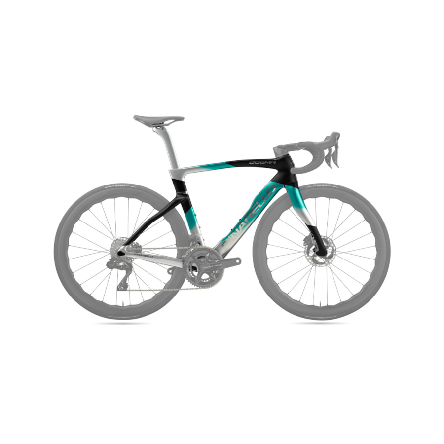 Quadro de carbono pinarello dogma f disc 46,5 nebula green silver