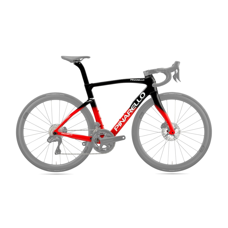 Quadro de carbono pinarello f9 51,5 fastest red - preta e vermelha 